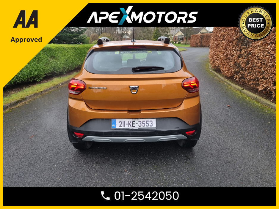 2021 Dacia Sandero FINANCE ARRANGED * STEPWAY COMFORT TCE 90 CVT MY2 * AUTOMATIC * ONE OWNER FROM NEW * NEW NCT MAY-27 * IMMACULATE * STAMPED SERVICE HISTORY * AA APPROVED * 101 SAFETY CHECKLIST * COLOUR REVERSE CAMERA €14,949