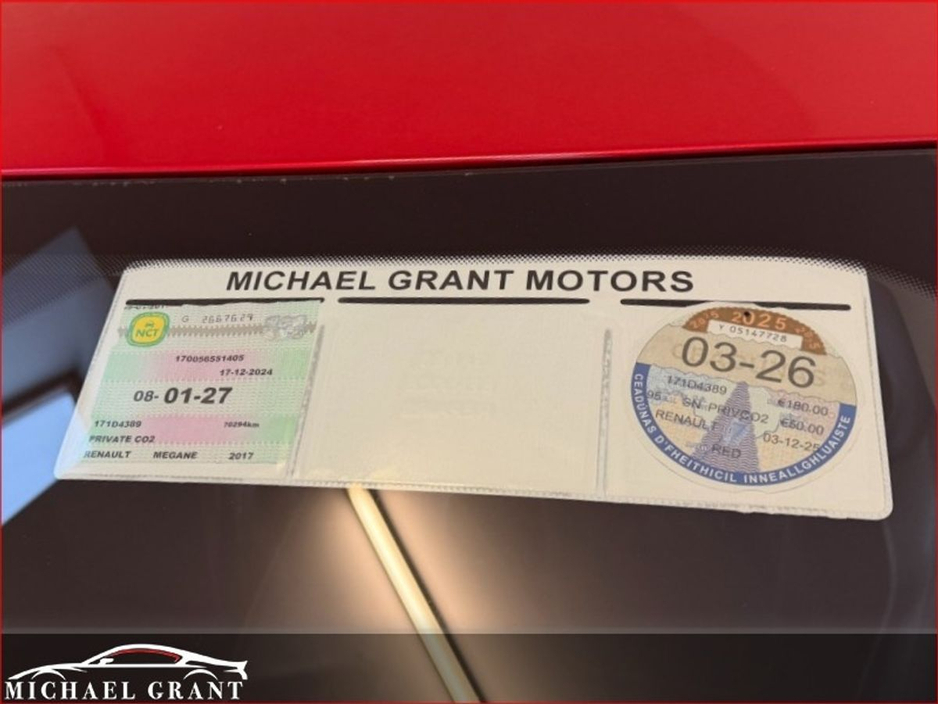 2017 Renault Megane 1.5 DCI 110 DYNAMIQUE NAV ONLY 77KM / 1 OWNER / IRISH CAR €14,450