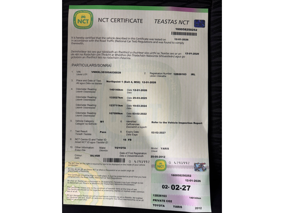 2012 Toyota Yaris 1.0 VVT-i 3Dr Terra €8,950