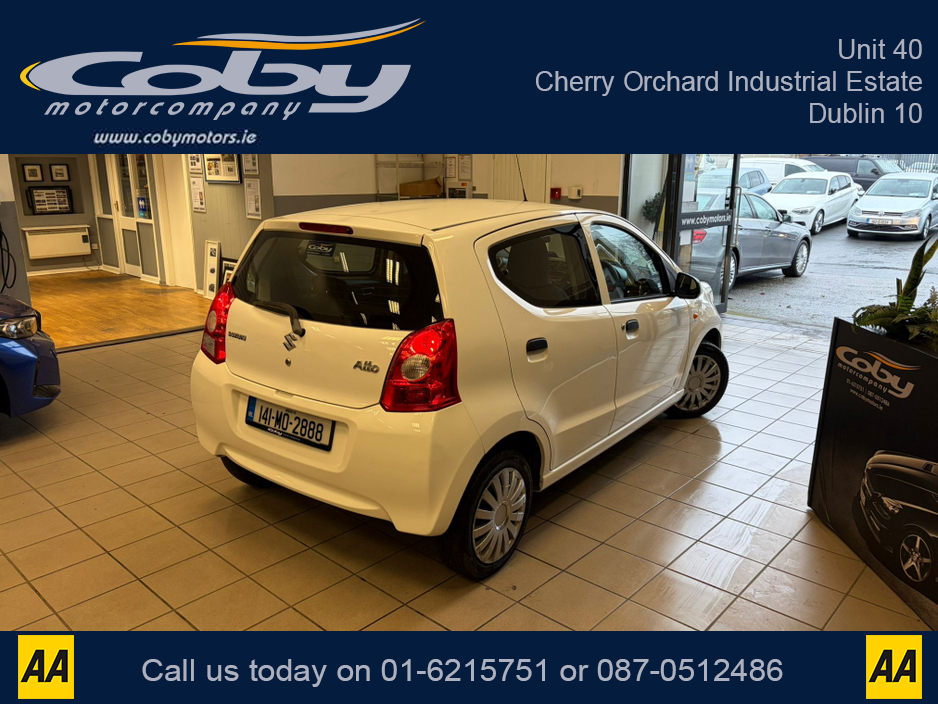 2014 Suzuki Alto 1.0 SZ 5DR Manual. Irish Owned Car With NCT, CD Player, 2 Keys, Air Conditioning, Irish Radio, Service History, Folding Rear Seats, Steel Cap Wheels, and more. €4,950