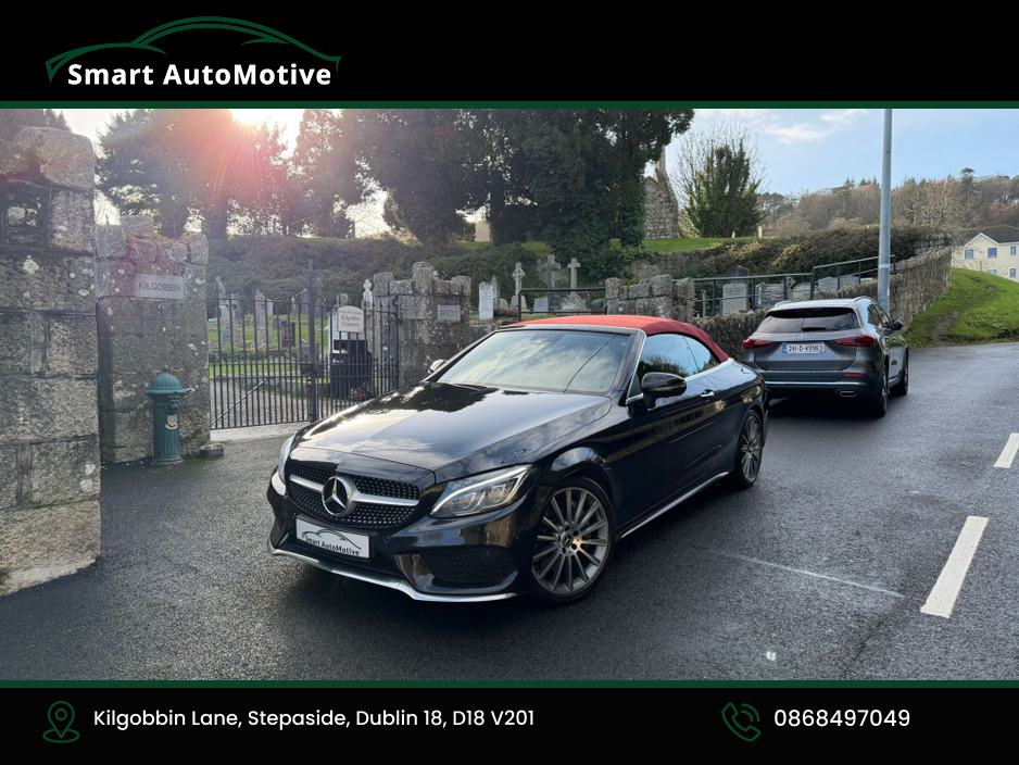 2017 Mercedes-Benz C Class C250d  AMG Premium Plus Convertible Automatic * AMG Styling  Pack with Red Fabric Roof * Bengal Red Leather Interior * Fully Serviced and Valeted * NCT to 02.2028 * 12 Month Premier Warranty * with €23,950
