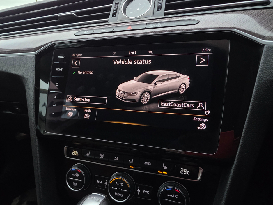 2019 Volkswagen Arteon 2.0 TSI 4 MOTION 280BHP VIRTUAL DASH FULL LEATHER HEATED ELECTRIC SEATS SAT NAV CARPLAY ANDROID AUTO BLIND SPORT PARKING SENSORS SELF PARKING ASSIST 360 CAMERA €30,950