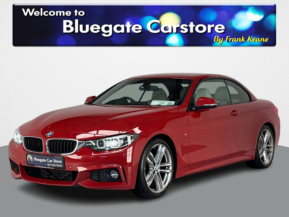 2018 BMW 4 Series M SPORT HARD TOP CONVERTIBLE**NEW 19" BLACK ALLOYS DUE**CREAM LEATHER HEATED MEMORY SEATS**DUAL CLIMATE**MULTIFUNCTIONAL STEERING WHEEL**HEATED NECK SCARF**PARKING SENSORS**SAT NAV**BLUETOOTH MEDIA** €29,995