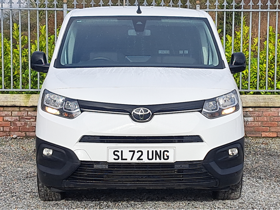 2022 Toyota Proace City Icon L1 Panel Van 1.5 Diesel with 3 seats in front and double sliding doors.