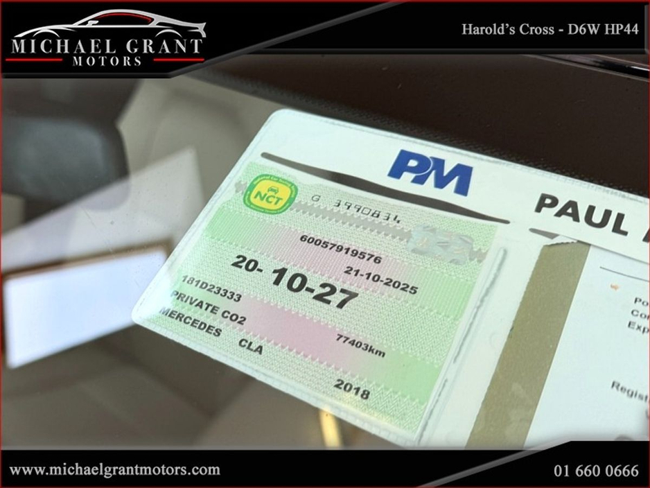 2018 Mercedes-Benz CLA Class 180 1.6 PETROL AUTOMATIC URBAN IRISH CAR ONLY 77KM 2027 NCT €21,950