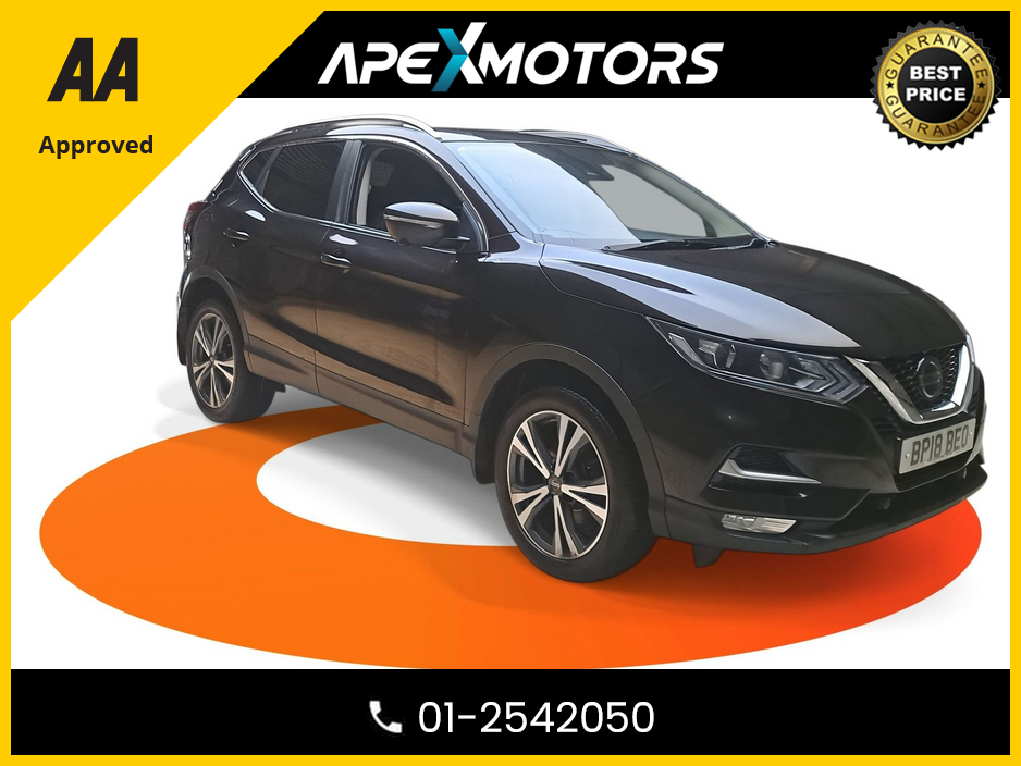 2018 Nissan Qashqai FINANCE ARRANGED * FULL-SPEC * N-CONNECTA 110PS 5DR dCi * 360 CAMERA * NEW NCT DEC-27 * IMMACULATE * 4 STAMPED SERVICE HISTORY * AA APPROVED * 101 SAFETY CHECKLIST * CRUISE CONTROL * 2-KEYS €13,949