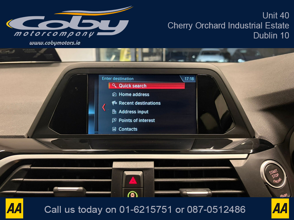 2018 BMW X3 2.0 XLINE 5DR AUTO, NCT 2028 Full Leather, Reverse Cam, Sat Nav, Heated Seats, Parking Sensors, Cruise Control, MFSW, Dual Climate Control, Bluetooth, Alloy Wheels, Full Electrics, and more. €30,950