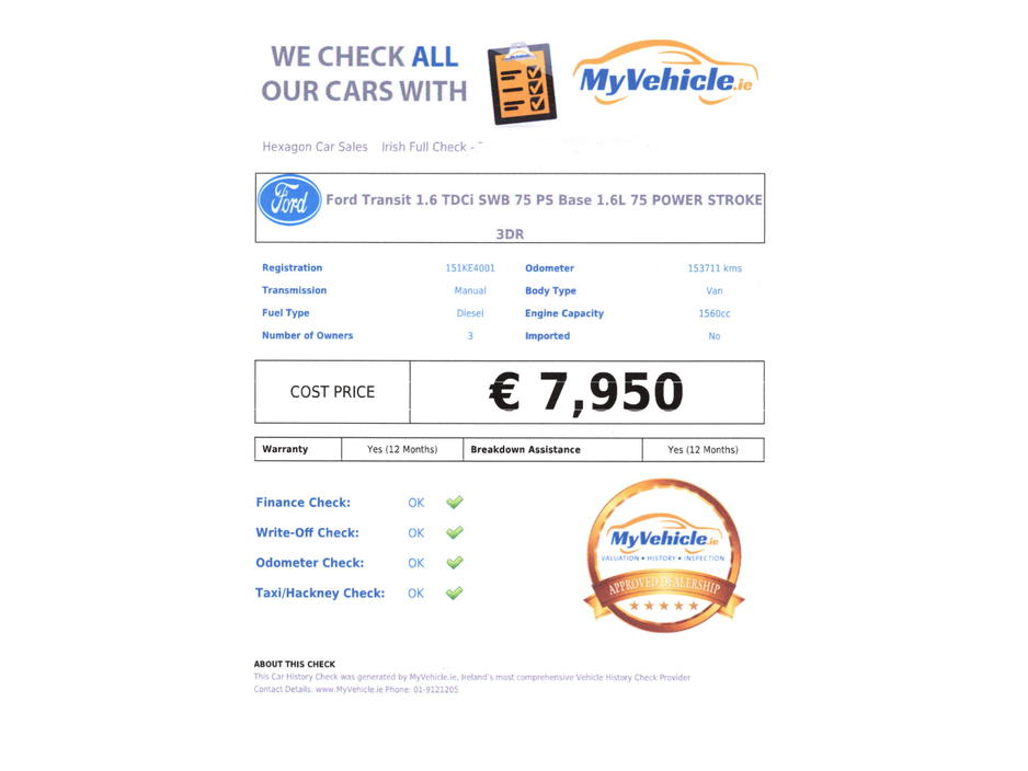 2015 Ford Transit Connect SWB BASE 75PS 1.6 TDCI TREND 3DR €7,950