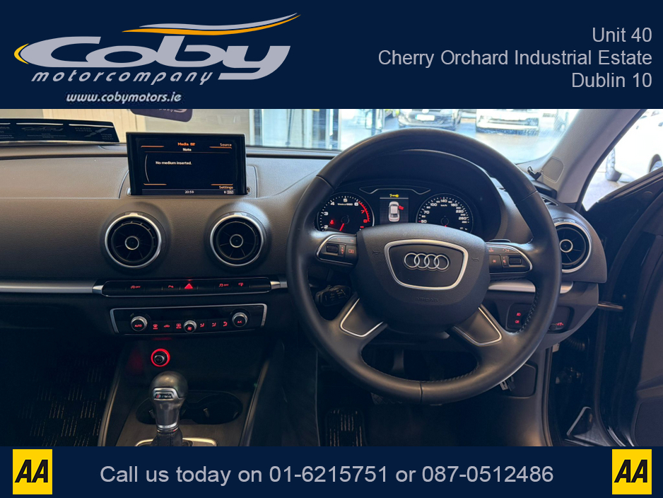 2014 Audi A3 Saloon 1.4 Auto 4dr Saloon. Stunning Car with, 2 Keys, New NCT. Alloy Wheels, Digital Dash, Dual Climate, Cruise, MFSW, Reverse Camera, Sat Nav, Bluetooth, Paddle Shift & more. €12,950