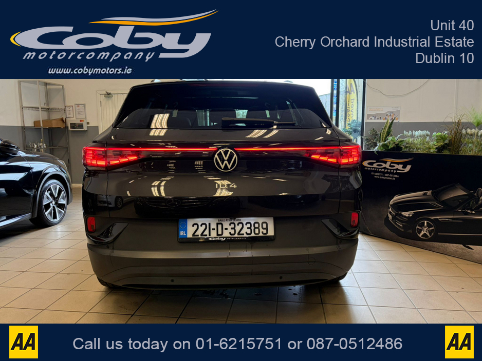 2022 Volkswagen ID.4 PRO 150 KW FAMILY 77KWH 204BHP PR PROPERF AUTO. 2Keys, 1/2 Leather, Full Electrics, Sat Nav, Dual Climate Control, Heated Seats, Cruise Control, Revers Cam, Parking Sensors, Handsfree, & more. €27,950