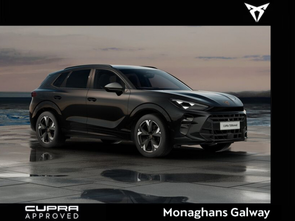 2026 Cupra Terramar *IN STOCK. READY FOR IMMEDIATE DELIVERY* V2 1.5 TSI eHYBRID 204hp (150 kW) Auto in Myth Black with upgraded 19" machined sport black matt/silver wheels €53,454