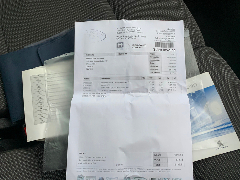 2017 Peugeot Partner 1.6 HDI 75BHP PROFESSIONAL 3 SEATER // PRICE EXCL. VAT // ONE OWNER // EXCELLENT SERVICE HISTORY // €6,463