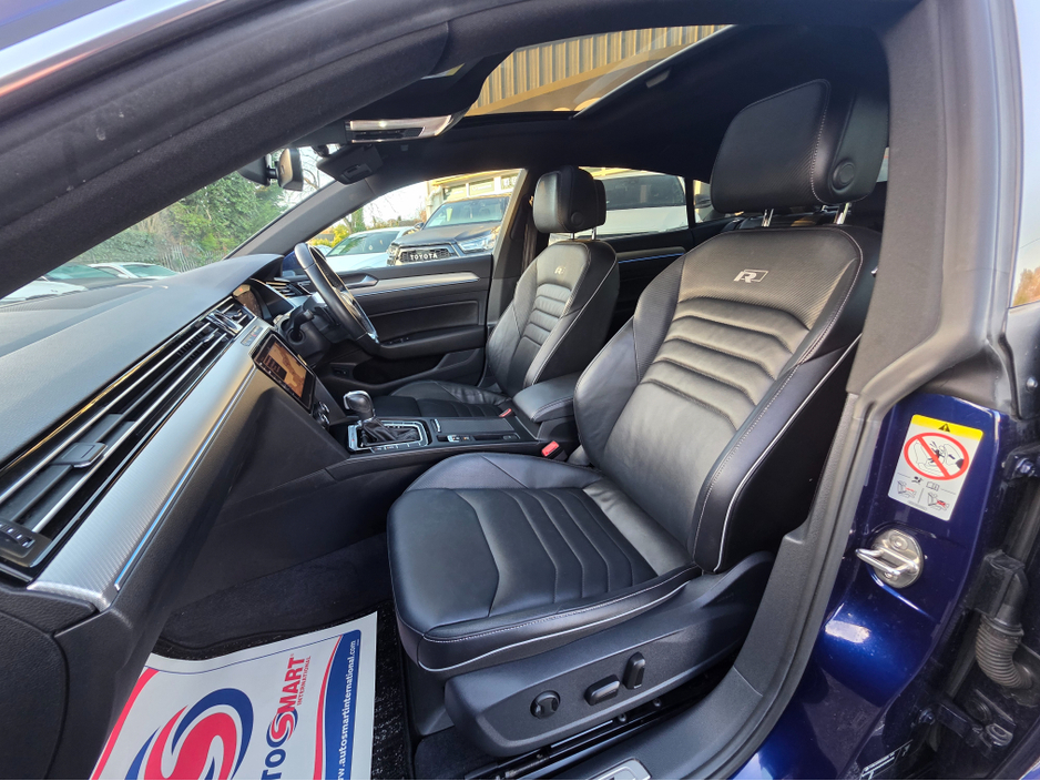 2019 Volkswagen Arteon 2.0 TSI R-LINE PANORAMIC SUNROOF 4MOTION 280BHP VIRTUALDASH FULL LEATHER HEATED ELECTRIC SEATS SAT NAV CARPLAY ANDROID AUTO BLIND SPORT PARKING SENSORS SELF PARKING ASSIST 360 CAMERA DYNAUDIO SOUND €31,500