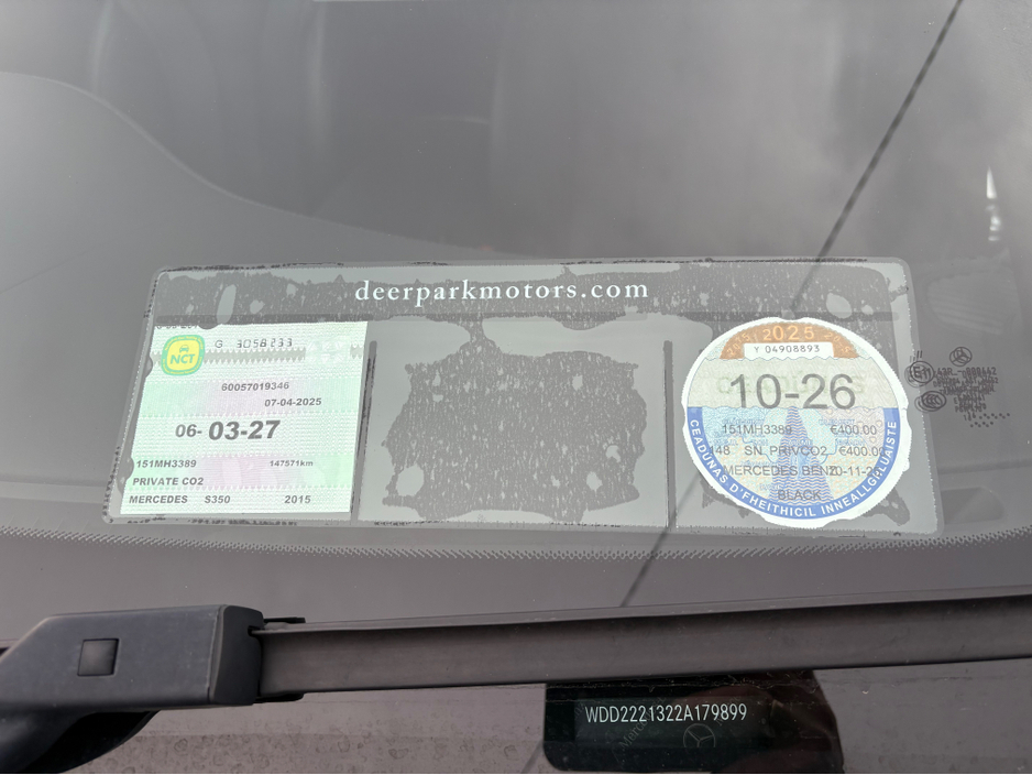 2015 Mercedes-Benz S Class S350 CDI LONG WHEEL BASE *Full Service History…AA Approved* €22,950