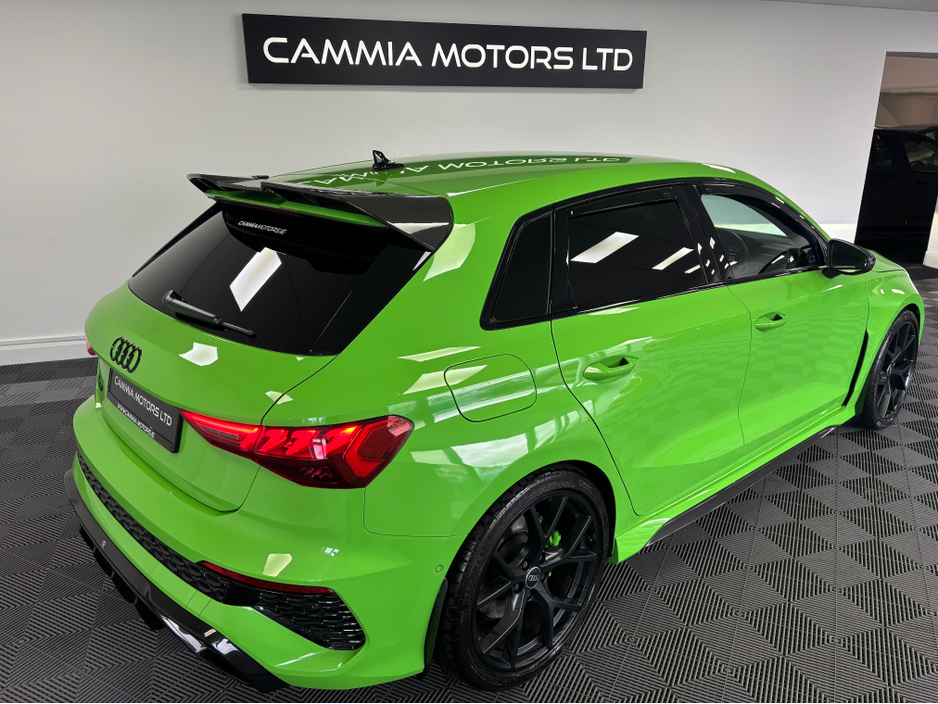 2022 Audi RS3 *AUDI RS3* *KYALAMI GREEN* *MAXTON DESIGN KIT**KEYLESS ENTRY* *RS SUPERSPORT SEATS* *HEATED SEATS* *FULLY LOADED WITH SPEC* *CARBON BLACK QUATTRO 400BHP* *FINANCE AVAILABLE* *TRADE INS WELCOME €72,950