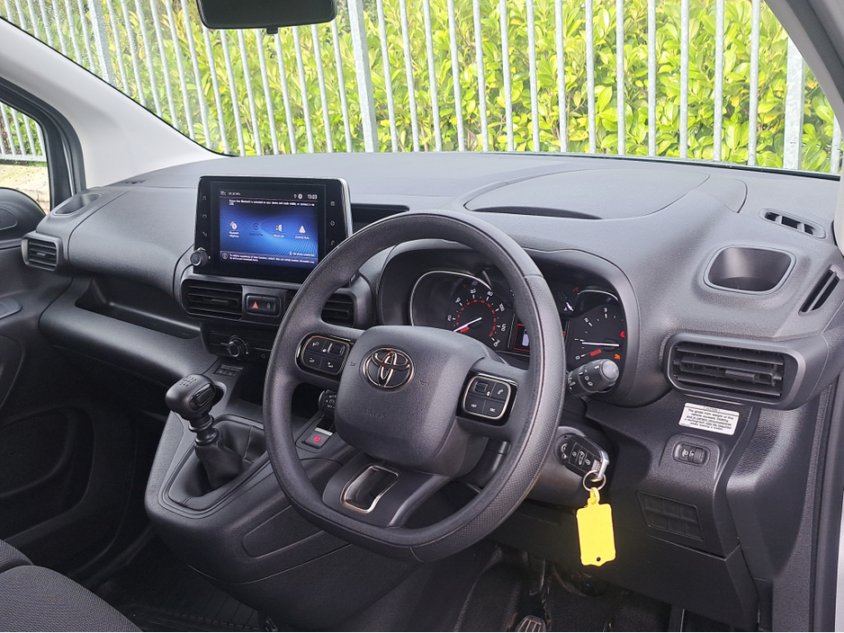 2022 Toyota Proace City Icon Model L1 1.5 Diesel SWB with 3 seats in front and double sliding doors.