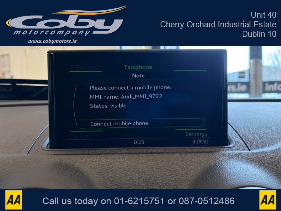 2015 Audi A3 1.4 Petrol Auto Saloon 4DR. New NCT done before collection, Reverse Camera, Dual Climate Control, MFSW, Cruise Control, Sat Nav, Handsfree, Parking Sensors, Paddle Shift and more. €13,750