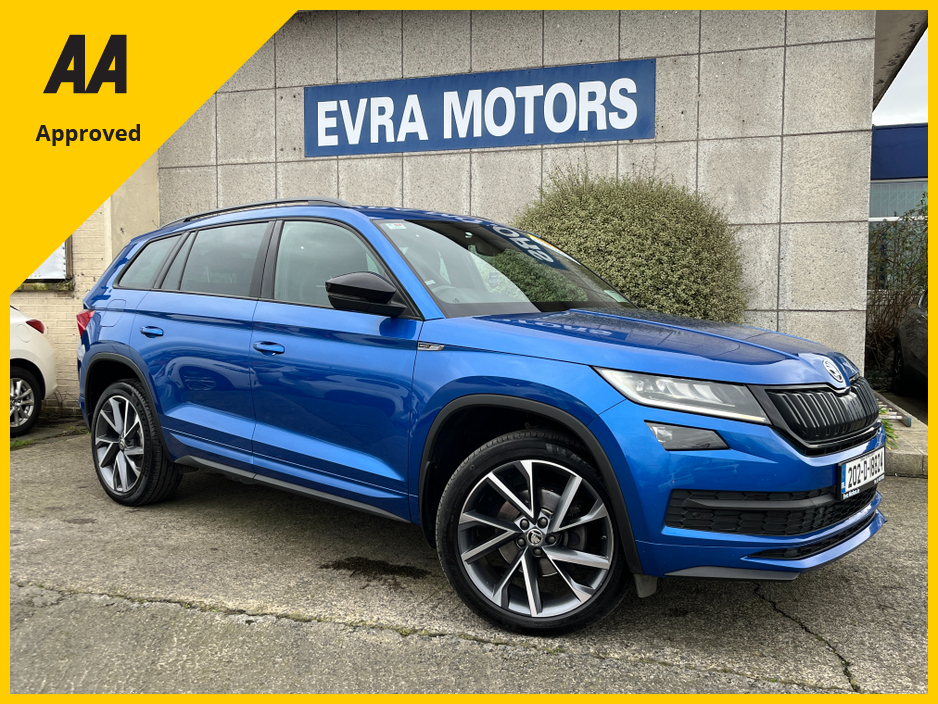 2020 Skoda Kodiaq SPORTLINE 7 SEATER AUTOMATIC 150BHP 2.0 DIESEL //PANORAMIC GLASS ROOF//HEATED SEATS AND STEERING WHEEL//REVERSE CAMERA// €33,950
