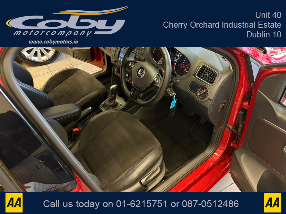 2016 Volkswagen Polo HIGHLINE 1.0 TSI AUTO 5DR. New NCT done before collection. Alloy Wheels, Half Leather, Reverse Cam, Dual Climate, Parking Sensors, Cruise Control, Mirror Link, MFSW, Bluetooth, Full Electrics and more €11,950