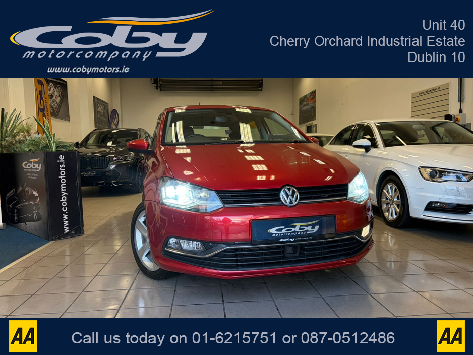 2016 Volkswagen Polo HIGHLINE 1.0 TSI AUTO 5DR. New NCT done before collection. Alloy Wheels, Half Leather, Reverse Cam, Dual Climate, Parking Sensors, Cruise Control, Mirror Link, MFSW, Bluetooth, Full Electrics and more €11,950