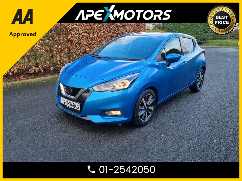 2017 Nissan Micra FINANCE ARRANGED * NEW MODEL  * 0.9 TOP-SPEC N-CONNECTA * NEW NCT NOV-27 * IMMACULATE * 8-STAMPS SERVICE HISTORY * AA APPROVED * 101 SAFETY CHECKLIST * CRUISE CONTROL * 2-KEYS * LOW TAX * 01-2542050 €9,449
