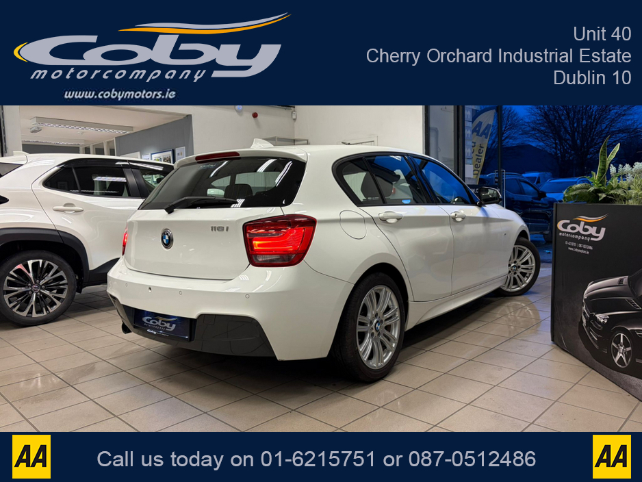 2014 BMW 1 Series 1.6 5DR AUTO M-Sport . NCT, Cruise Control, Dual Climate Control, Alloy Wheels, Revers Camera, Bluetooth, Folding Rear Seats, CD Player & more. €12,950