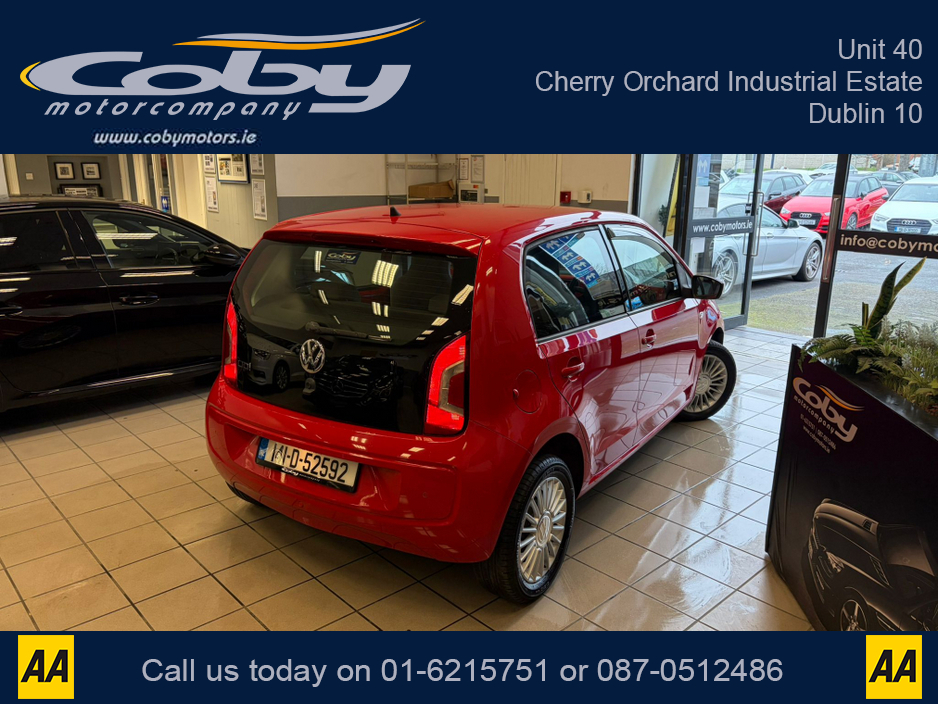 2014 Volkswagen up! 1.0 AUTO 5DR. New NCT done before collection, Half Leather, Heated Seats, Parking Sensors, AUX, Central Locking, Radio, CD Player, Air Conditioning,  Luggage Cover, Electric Front Windows and more. €7,950