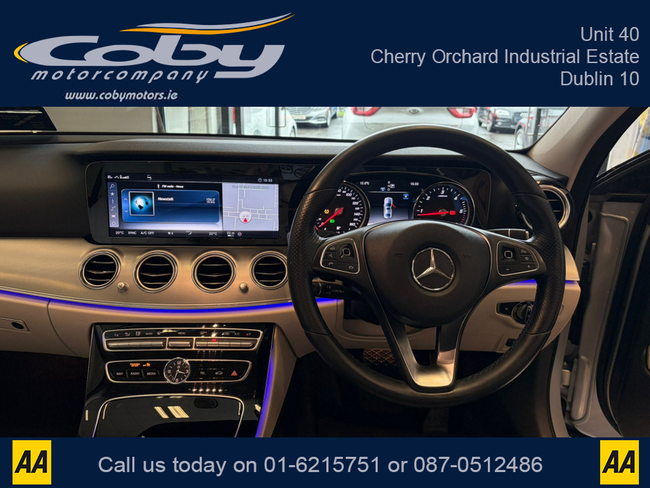 2018 Mercedes-Benz E Class E220 BLUETEC AMG LINE 5DR AUTO.  New NCT, Cruise Control, Full Leather, Alloy Wheels, 2 Keys, Dual Climate Control, Sat Nav, BT, Full Electrics, Parking Sensors, Heated Seats, MFSW, Handsfree, & mor €26,950