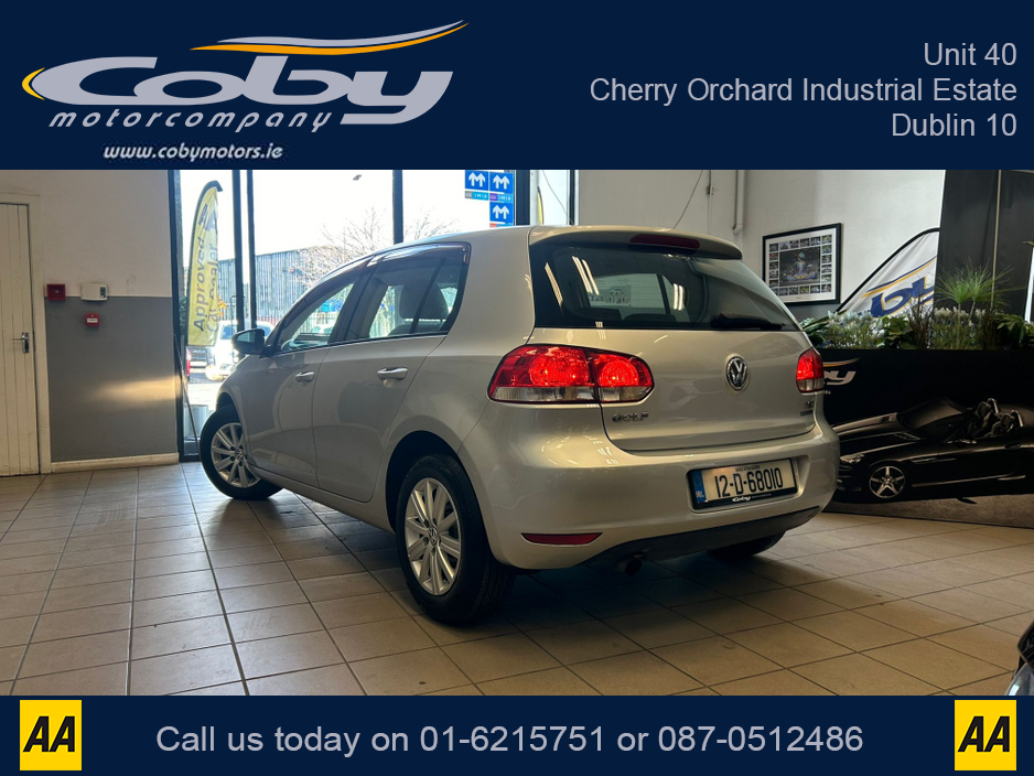 2012 Volkswagen Golf 1.2 5DR Auto. New NCT, 2Keys, Alloy Wheels, Handsfree, Auto Lights/ Wipers, Air Conditioning, USB/AUX, Folding Rear Seats, Electric Windows/Mirrors, Bluetooth and more. €8,450