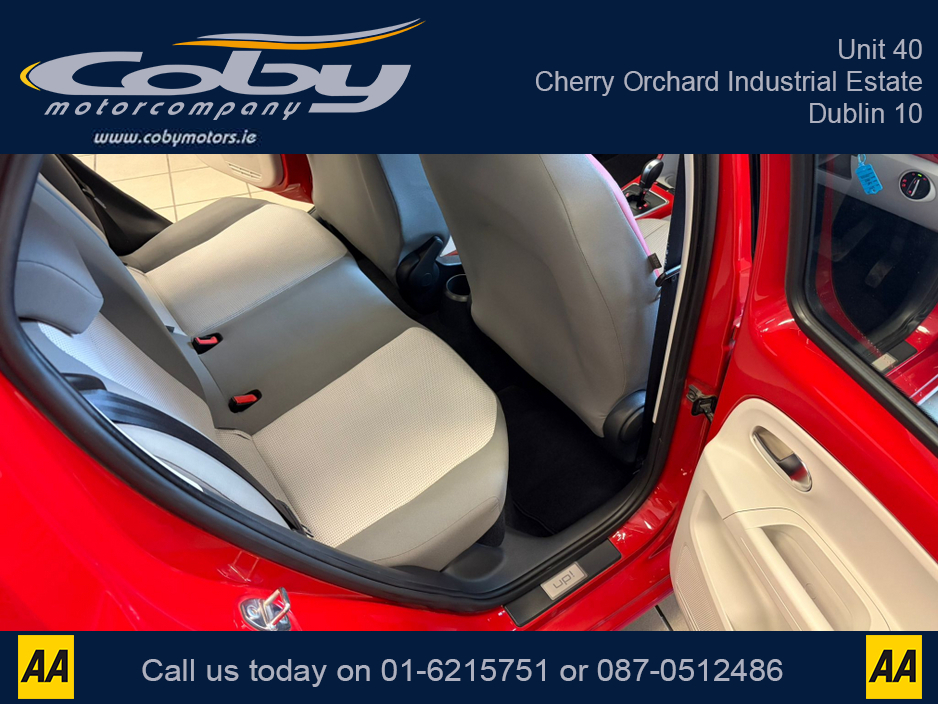 2014 Volkswagen up! 1.0 AUTO 5DR. New NCT done before collection, Half Leather, Heated Seats, Parking Sensors, AUX, Central Locking, Radio, CD Player, Air Conditioning,  Luggage Cover, Electric Front Windows and more. €7,950