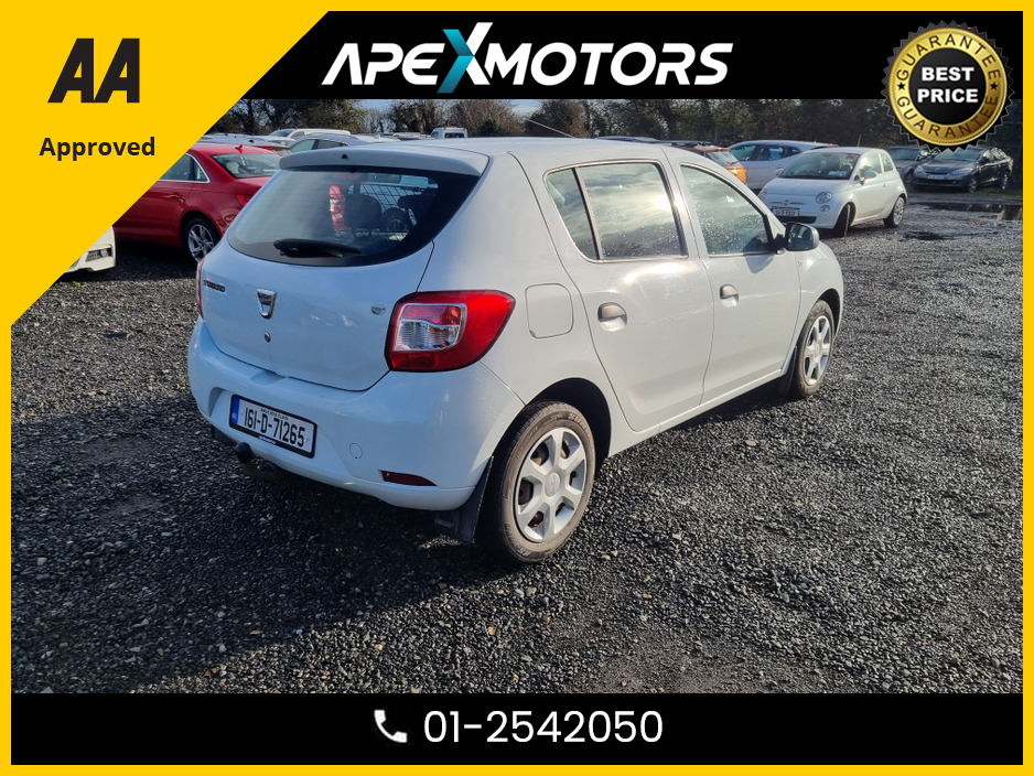 2016 Dacia Sandero FINANCE ARRANGED * 1.2 AMBIANCE MODEL * NEW NCT JAN-27 * LOW TAX * RELIABLE CAR  * IMMACULATE * AA APPROVED * 101 SAFETY CHECKLIST * 12-MONTH ROADSIDE ASSIST * ONE VERY CAREFUL OWNER FROM NEW * CARTEL €6,449
