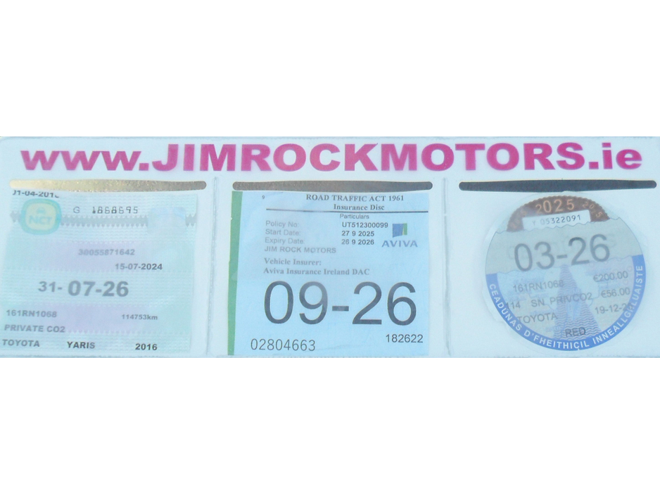 2016 Toyota Yaris 1.3  LUNA 5-DR......NCT 07/26......TAXED 04/26......FULL SERVICE HISTORY €9,995