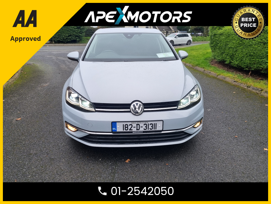 2018 Volkswagen Golf FINANCE ARRANGED * BEAUTIFUL PEARL WHITE ( NEW COLOUR)  * 1.4 HIGHLINE  * AUTOMATIC * AA APPROVED  * 101 SAFETY CHECKLIST * 12-MONTH ROADSIDE ASSIST  * IMMACULATE * TOP-SPEC * LOW LOW KMs * ADAPTIVE C €19,949