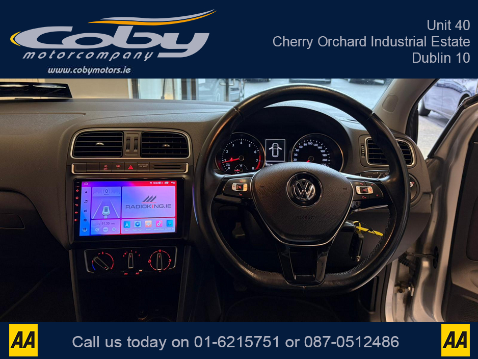 2014 Volkswagen Polo 1.0 75HP MANUAL 5SPEED 5DR. NCT & TAX, Sat Nav, Alloy Wheels, Car Play, Touch Screen, MFSW, Air Con, AUTO Wipers, Full Electrics, 2 Keys, Folding Rear Seats, Luggage Cover and more. €9,950