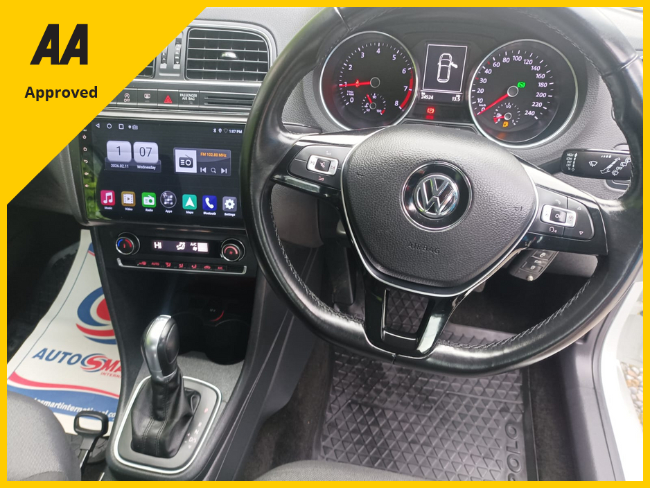 2017 Volkswagen Polo 1.2 TSI COMFORTLINE SPOTLESS WITH ONLY 24,524kms COMPREHENSIVE SERVICE HISTORY (10 STAMPS) FACTORY IMMOBILISER LEATHER STEERING WHEEL AUTO HEADLIGHTS FRONT FOGS ALLOY WHEELS ANDROID AUTO APPLE CARPLAY €14,395