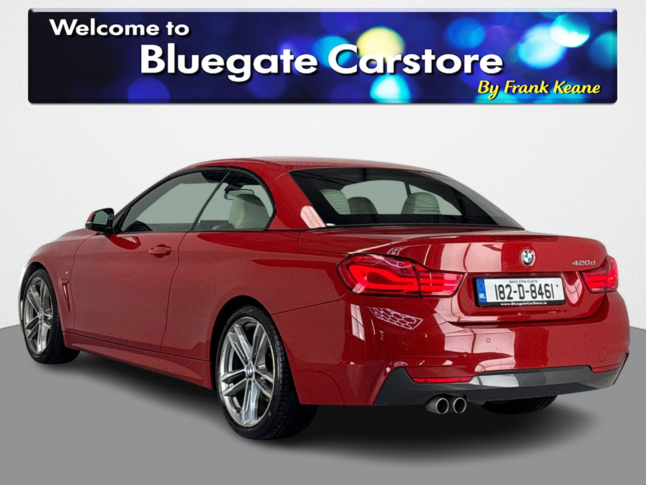 2018 BMW 4 Series M SPORT HARD TOP CONVERTIBLE**NEW 19" BLACK ALLOYS DUE**CREAM LEATHER HEATED MEMORY SEATS**DUAL CLIMATE**MULTIFUNCTIONAL STEERING WHEEL**HEATED NECK SCARF**PARKING SENSORS**SAT NAV**BLUETOOTH MEDIA** €29,995
