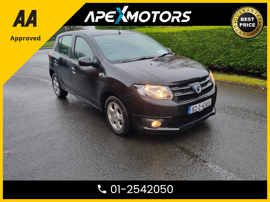 2016 Dacia Sandero FINANCE ARRANGED * 1.5DCI LAUREATE 90BHP * TOP SPEC WITH ALLOY WHEELS * NEW NCT JAN-27 * LOW  TAX  * RELIABLE  * ECONOMICAL * IMMACULATE * STAMPED SERVICE HISTORY * AA APPROVED * 101 SAFETY CHECKLIST €7,249