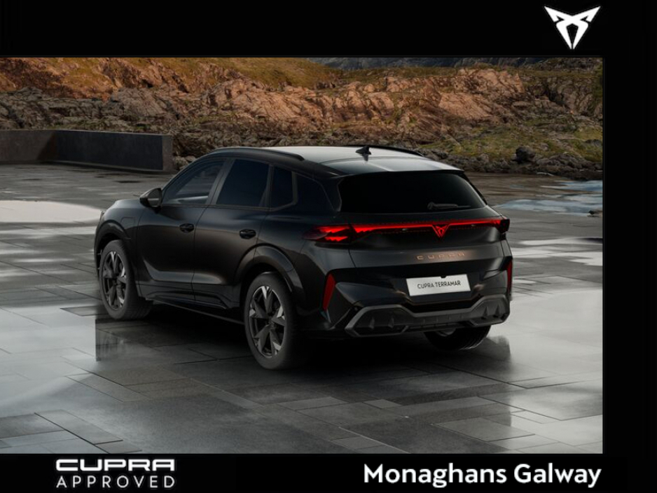 2026 Cupra Terramar *IN STOCK. READY FOR IMMEDIATE DELIVERY* V2 1.5 TSI eHYBRID 204hp (150 kW) Auto in Myth Black with upgraded 19" machined sport black matt/silver wheels €53,454