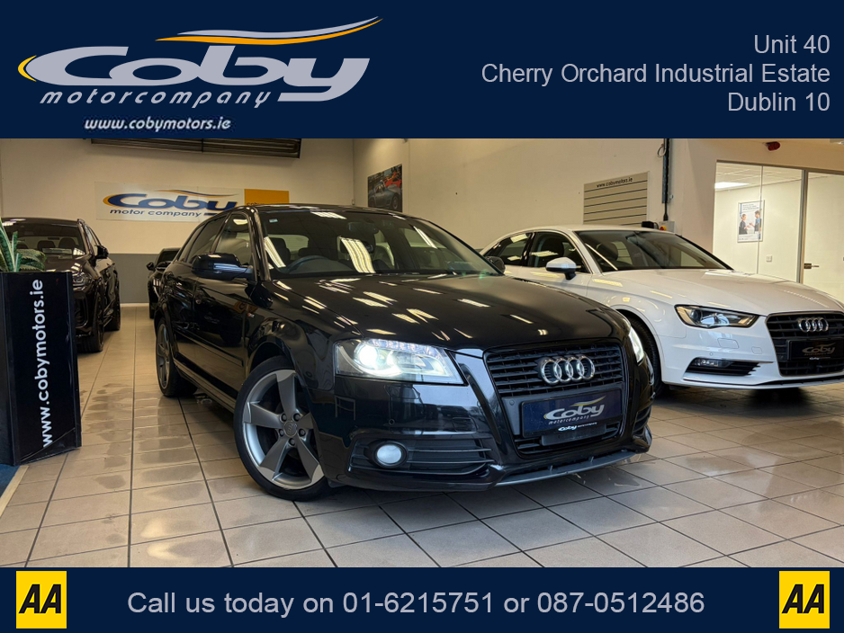 2013 Audi A3 1.4 S-line 5DR AUTO. New NCT Done Before Collection, Half Leather, Alloy Wheels, 2Keys, MFSW, Revers Camera, Parking Sensors, Dual Climate Control, Cruise Control, BT, Full Electrics, & more. €10,950