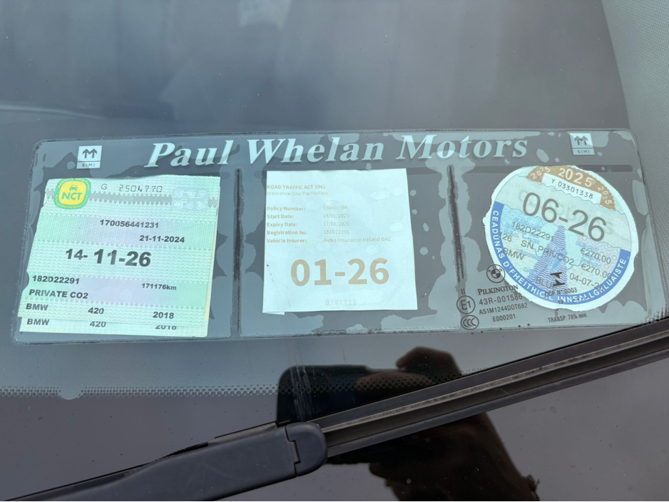 2018 BMW 4 Series 420D AUTO GRAN COUPE TWO OWNER IRISH CAR €17,950