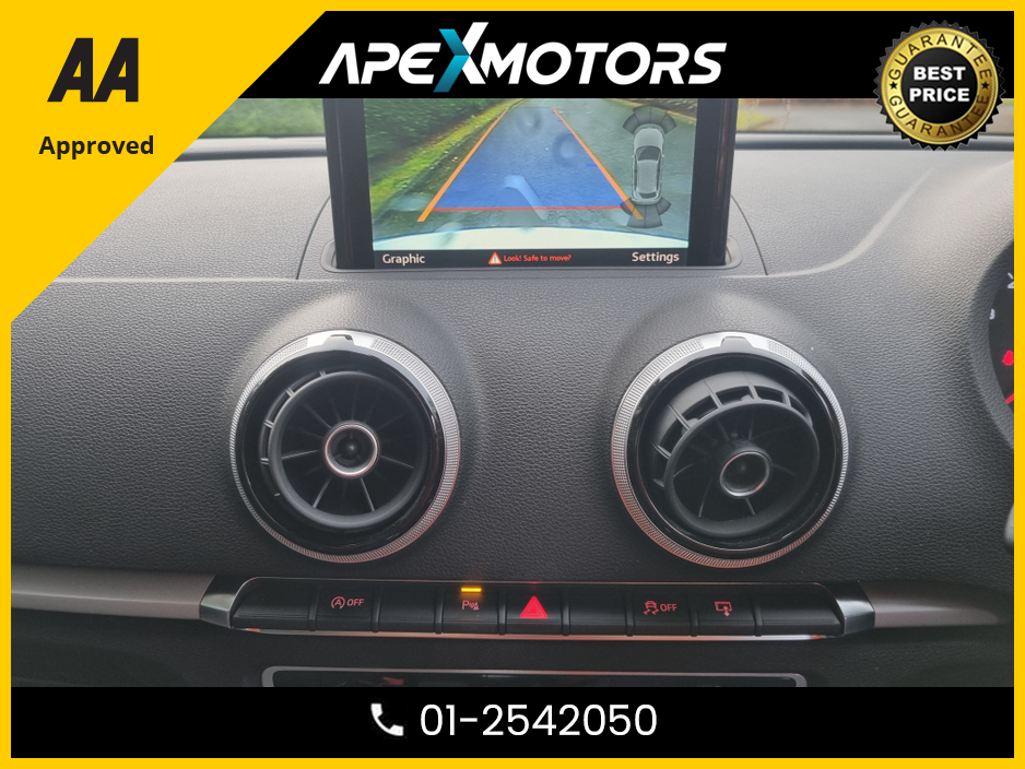 2016 Audi A3 Sportback FINANCE ARRANGED * NEW NCT JAN-28 * IMMACULATE * AA APPROVED * 101 SAFETY CHECKLIST * AUTOMATIC * COLOUR REVERSE CAMERA * TOP-SPEC 5DR HATCH * LOW LOW KMs * ADAPTIVE CRUISE * CRUISE CONTROL and SPEED €16,449