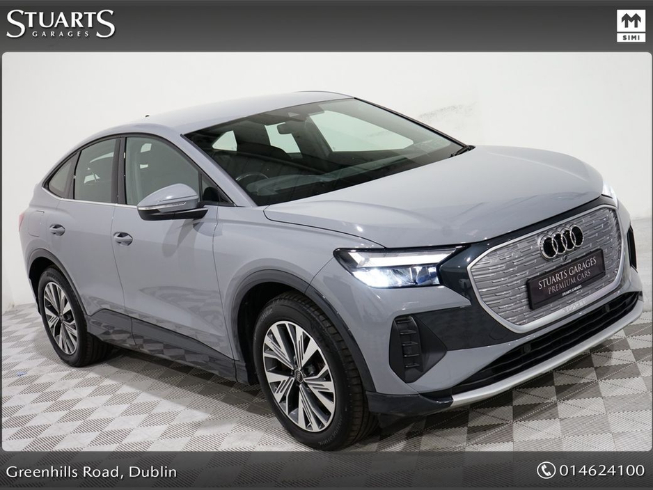 2023 Audi Q4 e-tron “40 – BIGGER BATTERY* Q4 E-TRON SPORT SPORTBACK COUPE: PEBBLE GREY, HEADS-UP DISPLAY, 19” DIAMOND CUT ALLOYS, ANDROID AUTO, HEATED SEATS €33,945