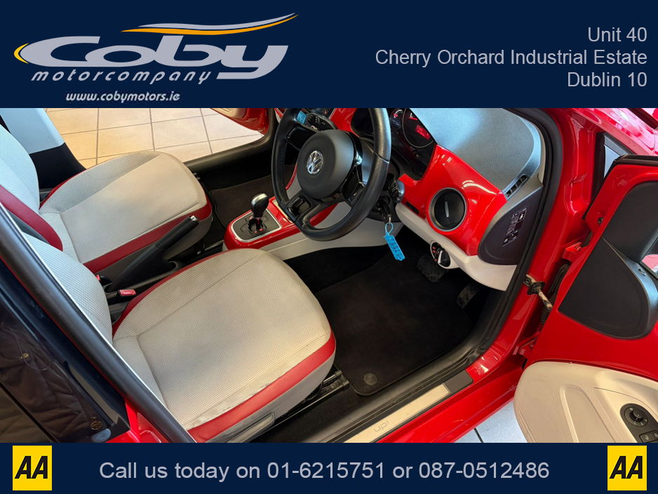 2014 Volkswagen up! 1.0 AUTO 5DR. New NCT done before collection, Half Leather, Heated Seats, Parking Sensors, AUX, Central Locking, Radio, CD Player, Air Conditioning,  Luggage Cover, Electric Front Windows and more. €7,950