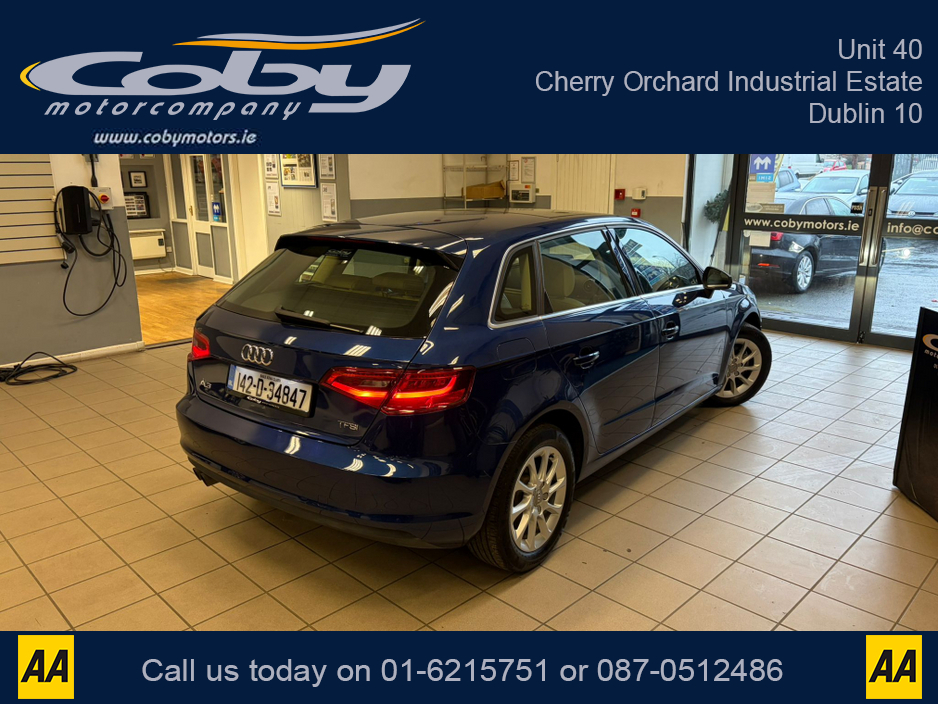 2014 Audi A3 1.4 Auto TFSI Hatchback. New NCT done before collection, Full Leather, Heated Seats, Panoramic Roof, Dual Climate Control, Reverse Camera, Parking Sensors, Full Electrics, Handsfree, and more. €12,950