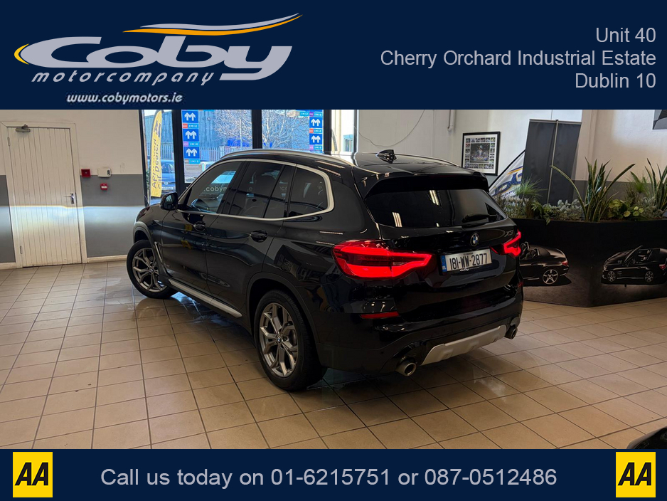 2018 BMW X3 2.0 XLINE 5DR AUTO, NCT 2028 Full Leather, Reverse Cam, Sat Nav, Heated Seats, Parking Sensors, Cruise Control, MFSW, Dual Climate Control, Bluetooth, Alloy Wheels, Full Electrics, and more. €30,950