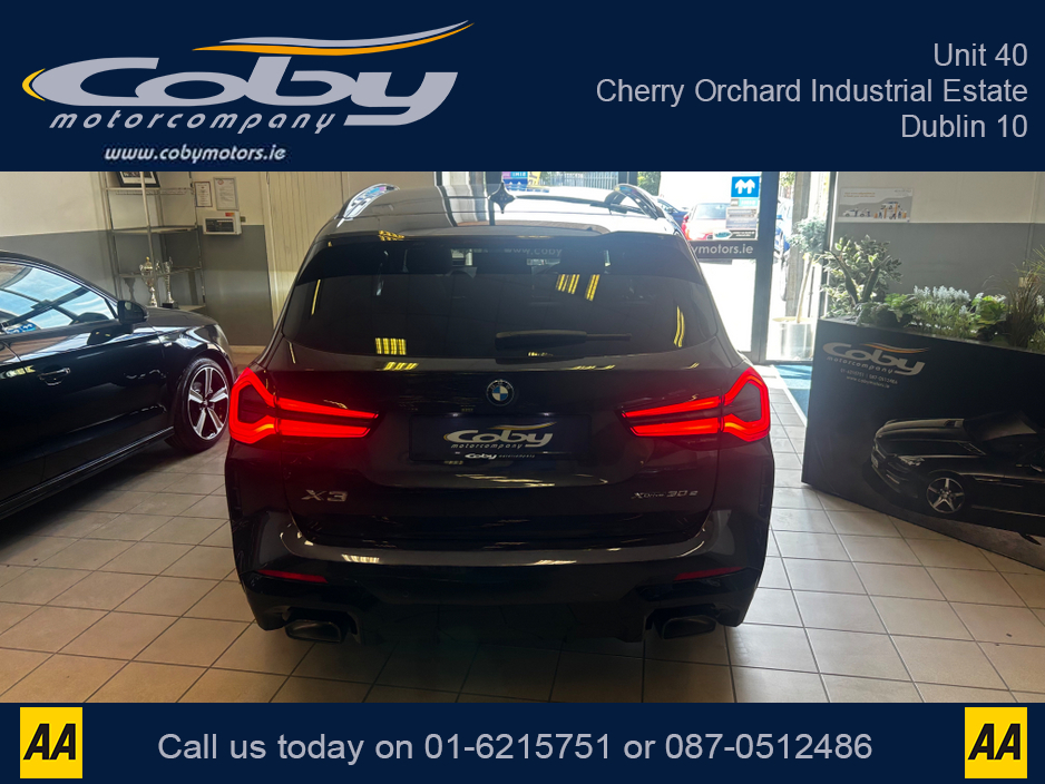 2024 BMW X3 M Sport Pro Pack XDRIVE30E AUTO. Pristine Car with only 9km, 2 Keys. CarPlay, Dual Climate, Cruise, Heated Seats, Sat Nav, Digital Dash, Reverse Camera, MFSW, Electric Boot, Full Electrics and more. €63,950
