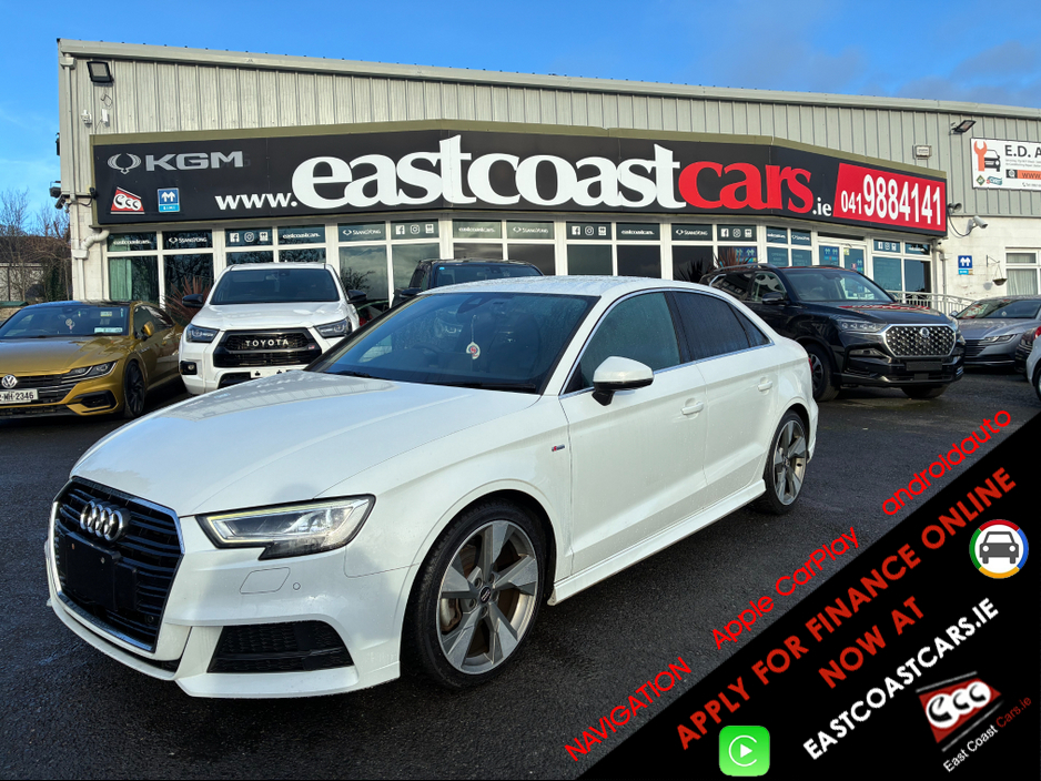2018 Audi A3 ( 182 REG SALOON 1.4 S LINE EDITION PACK VIRTUAL COCKPIT - NAVIGATION -CARPLAY ANDROID AUTO LEATHER PACK - REVERSING CAMERA / PARKING SENSORS - DRIVE MODE €22,950