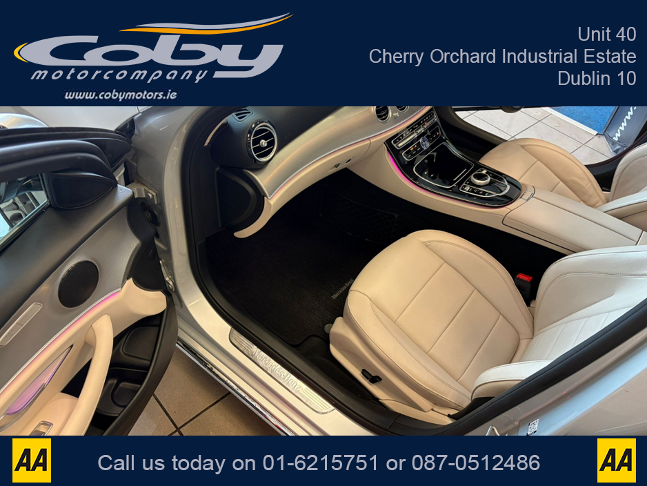 2018 Mercedes-Benz E Class E220 BLUETEC AMG LINE 5DR AUTO.  New NCT, Cruise Control, Full Leather, Alloy Wheels, 2 Keys, Dual Climate Control, Sat Nav, BT, Full Electrics, Parking Sensors, Heated Seats, MFSW, Handsfree, & mor €26,950