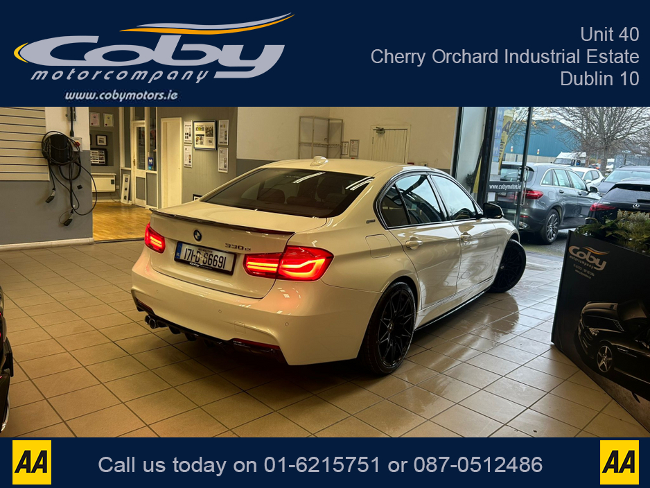 2017 BMW 3 Series 330E  M Sport Saloon 4DR 330E Auto Plug-in Hybrid. New NCT, Upgraded 19inch Alloy Wheels, Full Body Kit, 2Keys,Sat Nav, MFSW, Dual Climate Control, Cruise Control, Reverse Cam, Full Electrics, & more. €21,950