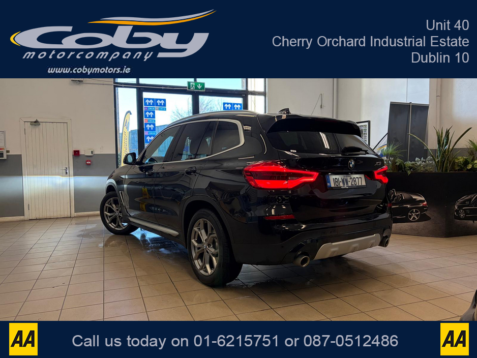 2018 BMW X3 2.0 XLINE 5DR AUTO, NCT 2028 Full Leather, Reverse Cam, Sat Nav, Heated Seats, Parking Sensors, Cruise Control, MFSW, Dual Climate Control, Bluetooth, Alloy Wheels, Full Electrics, and more. €30,950
